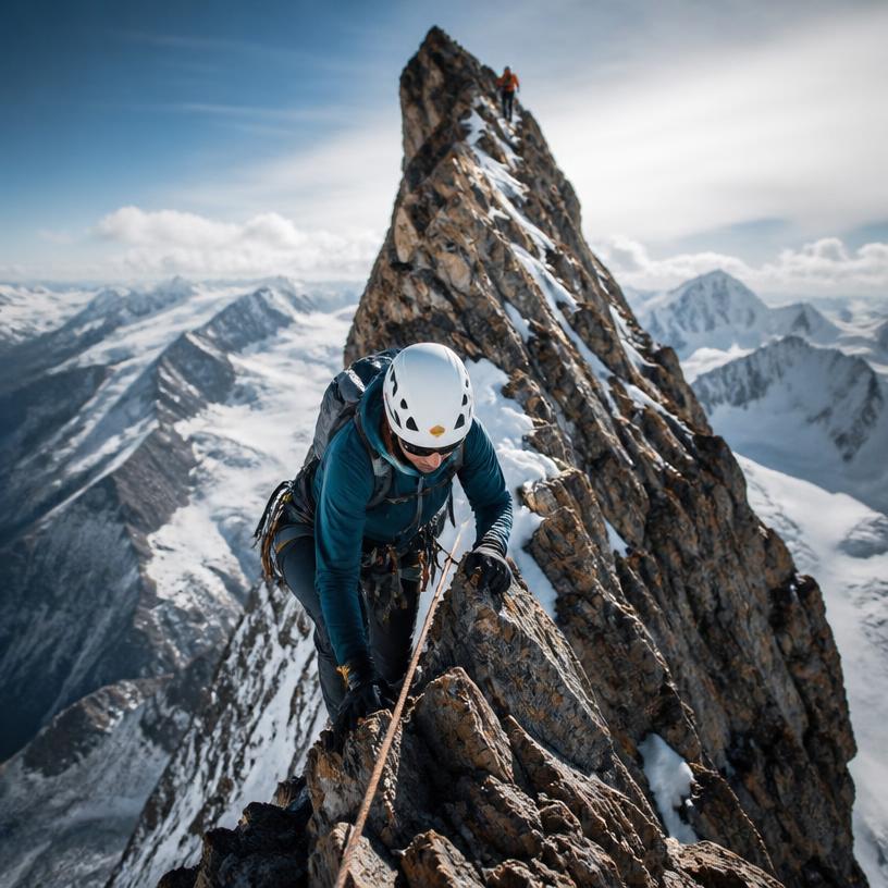 Bergprofis und Gipfelspitze