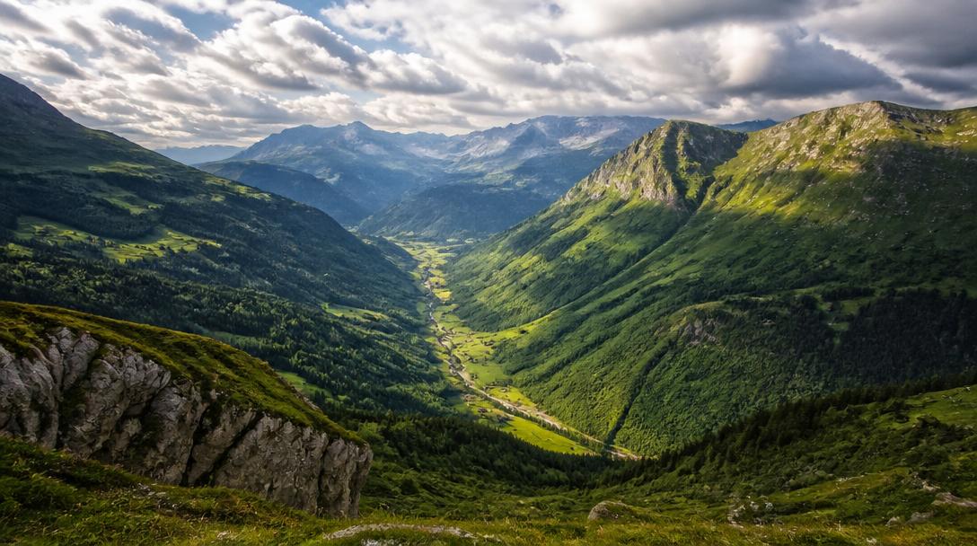 Schweizer Alpentäler als Spiel der Landschaften