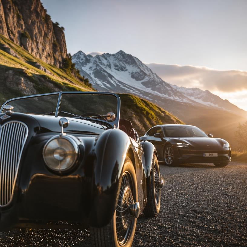Oldtimer trifft E-Auto